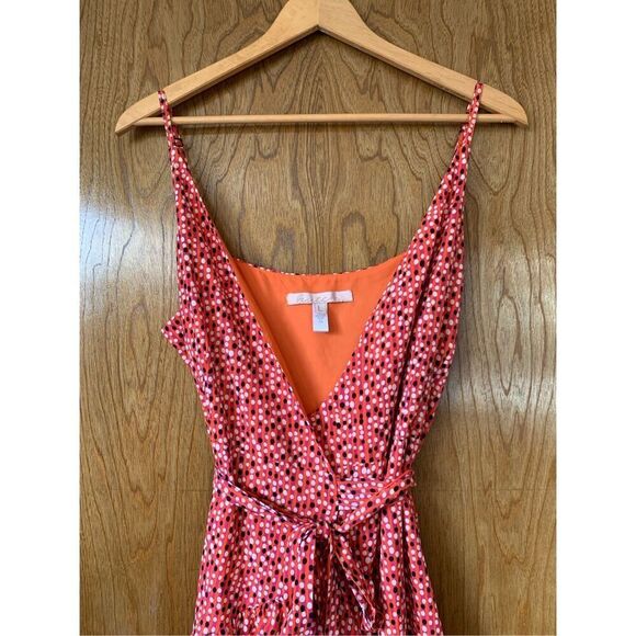 Anthropologie Hutch Sleeveless Flutter Wrap Midi Dress Orange Size L - Picture 6 of 13